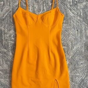 Orange mini corset dress